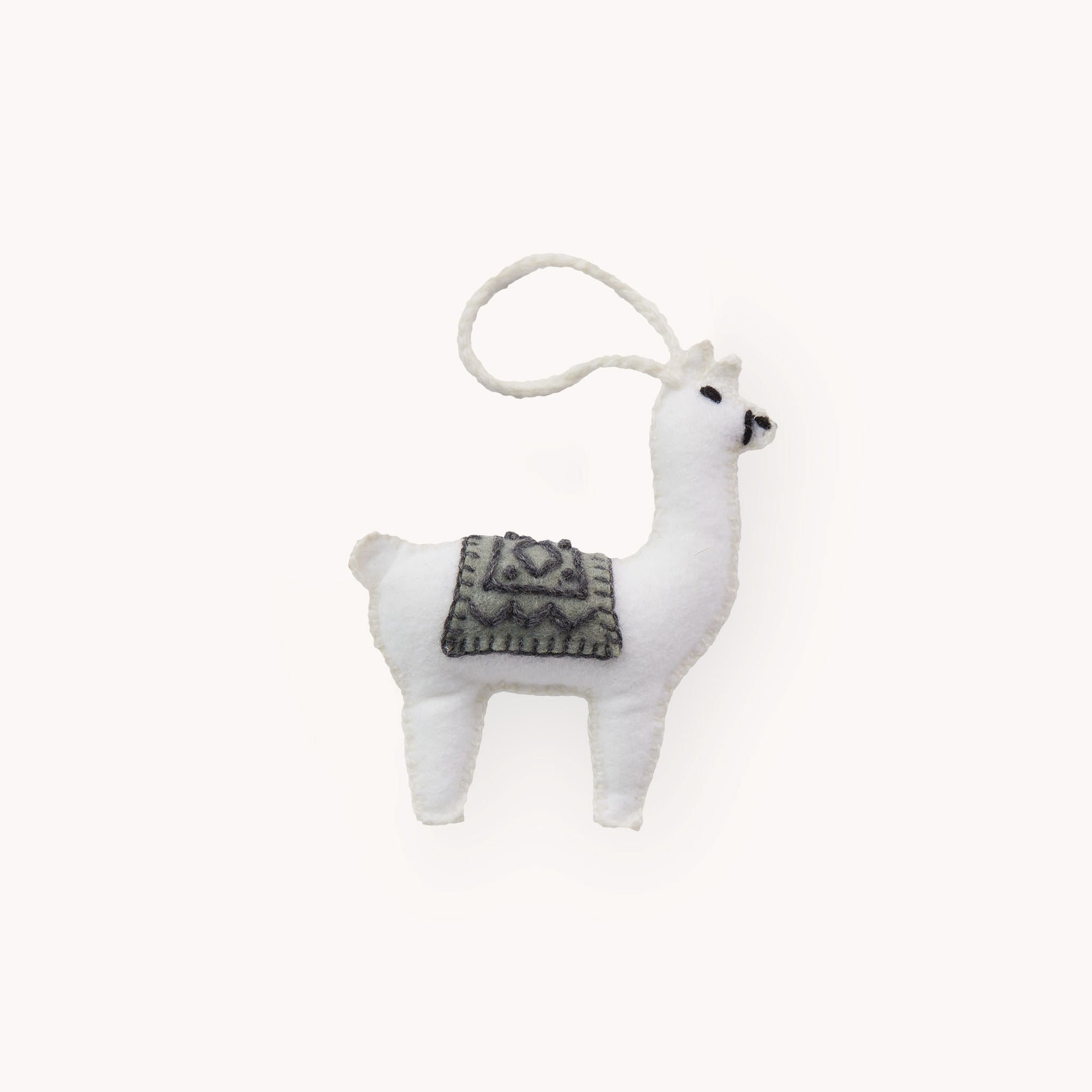 Alpaca Friend Hand Embroidered Ornament