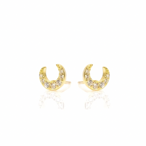 Gemini Moon Gold Earrings