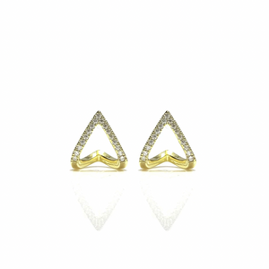 Sparkle Wrap Gold Stud Earrings
