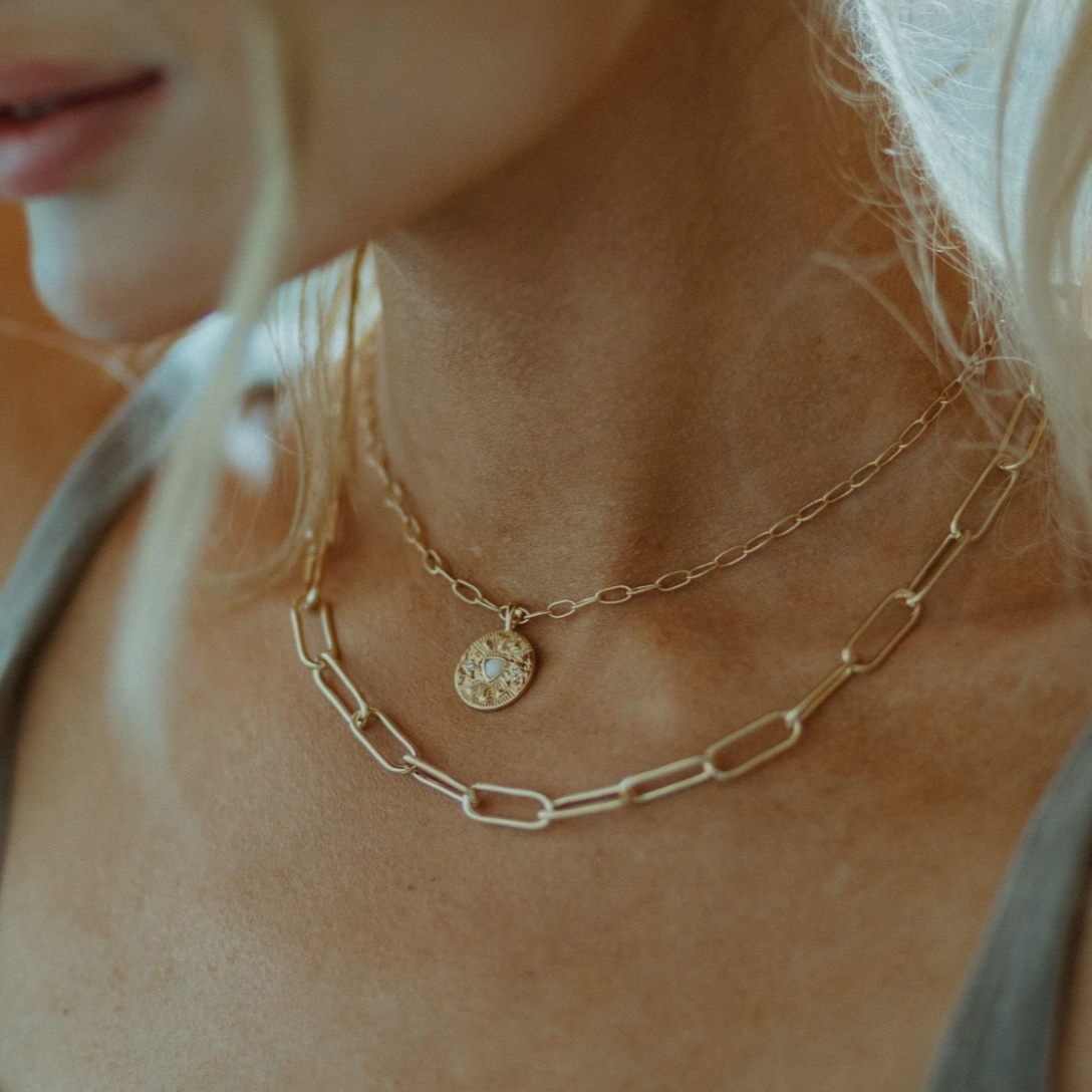 Connection Paperclip Gold Necklace