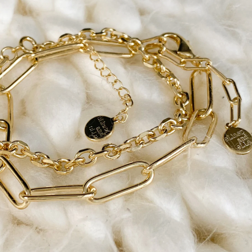 Connection Paperclip Gold Bracelet