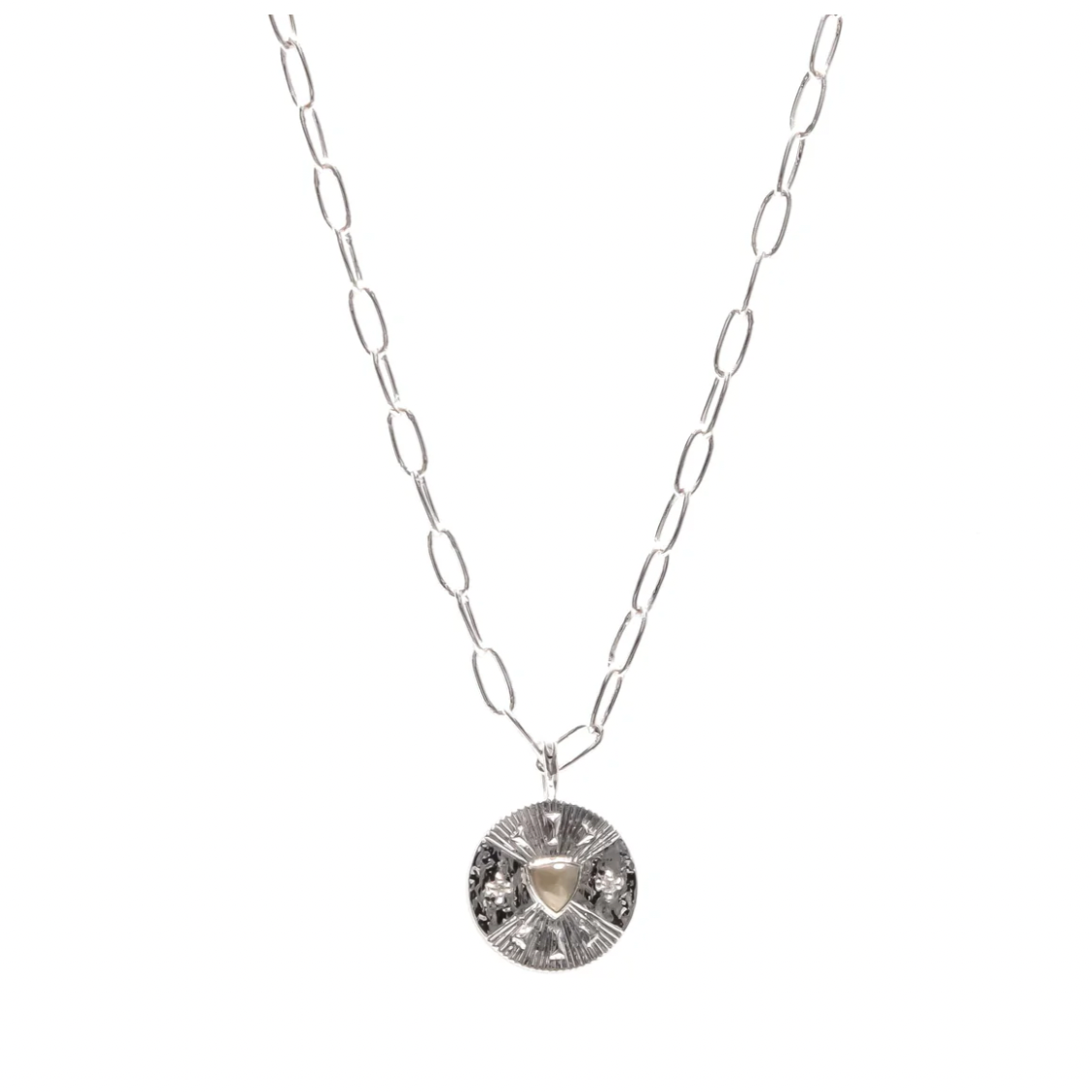Strength Labradorite Silver Necklace