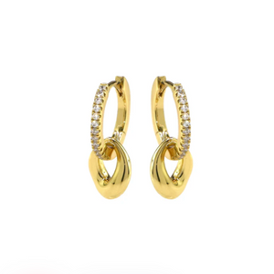 Fluidity Double Hoop Gold Earrings