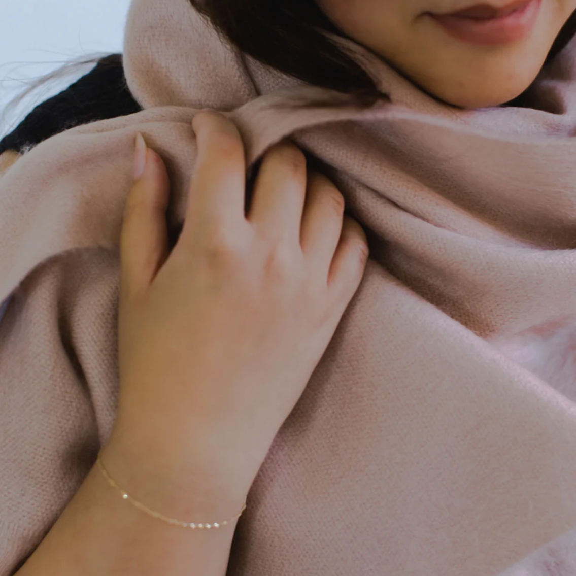 Seamless Alpaca Blend Pink Scarf