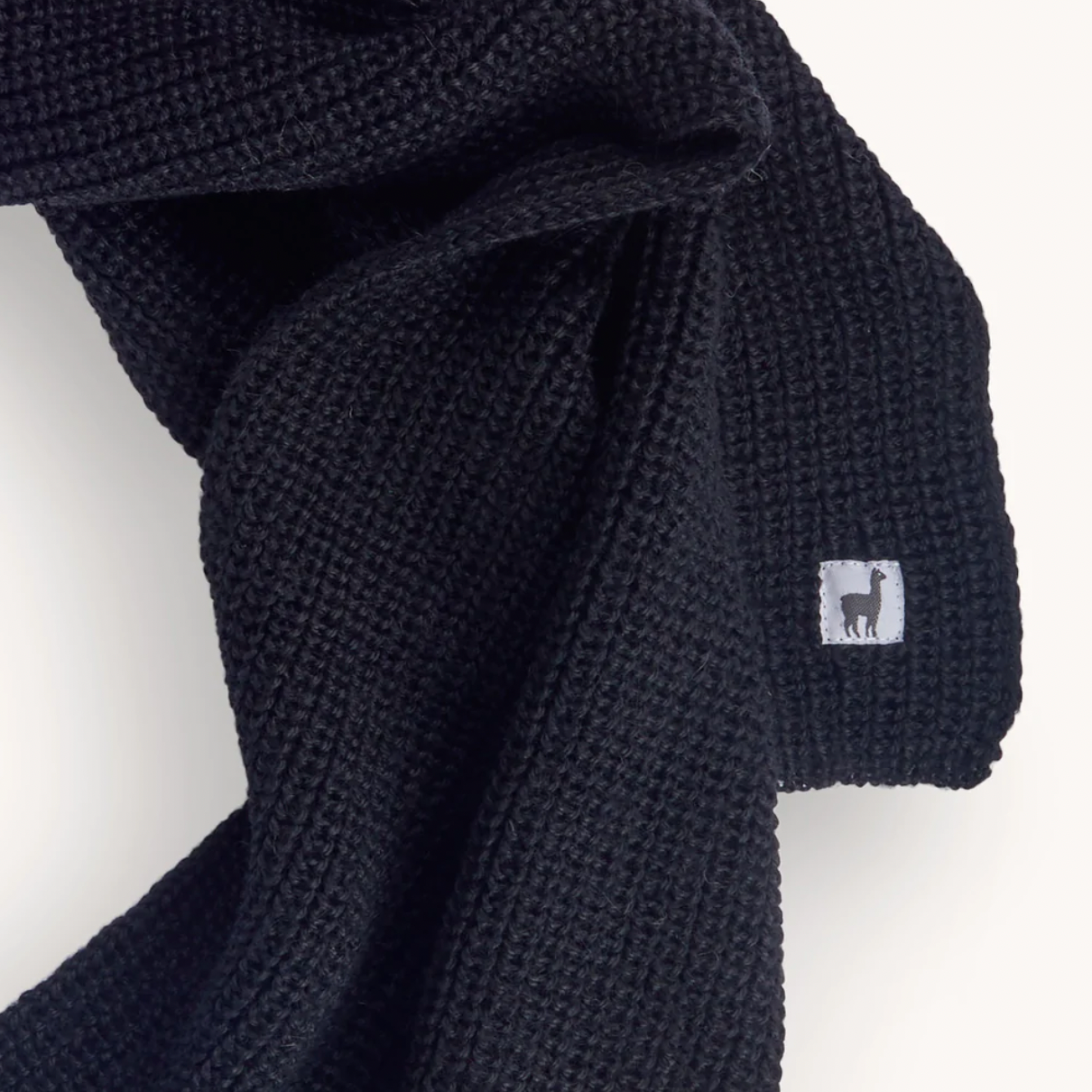 Fisherman Black Alpaca Scarf