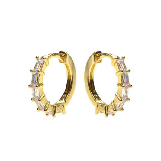 Romantic CZ Gold Hoop Earrings