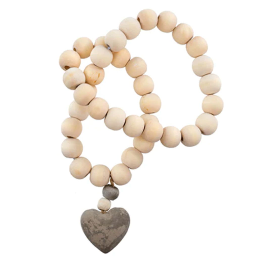 White Prayer Heart Beads