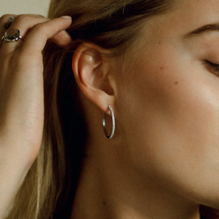 Ethereal Silver Hoop Earrings
