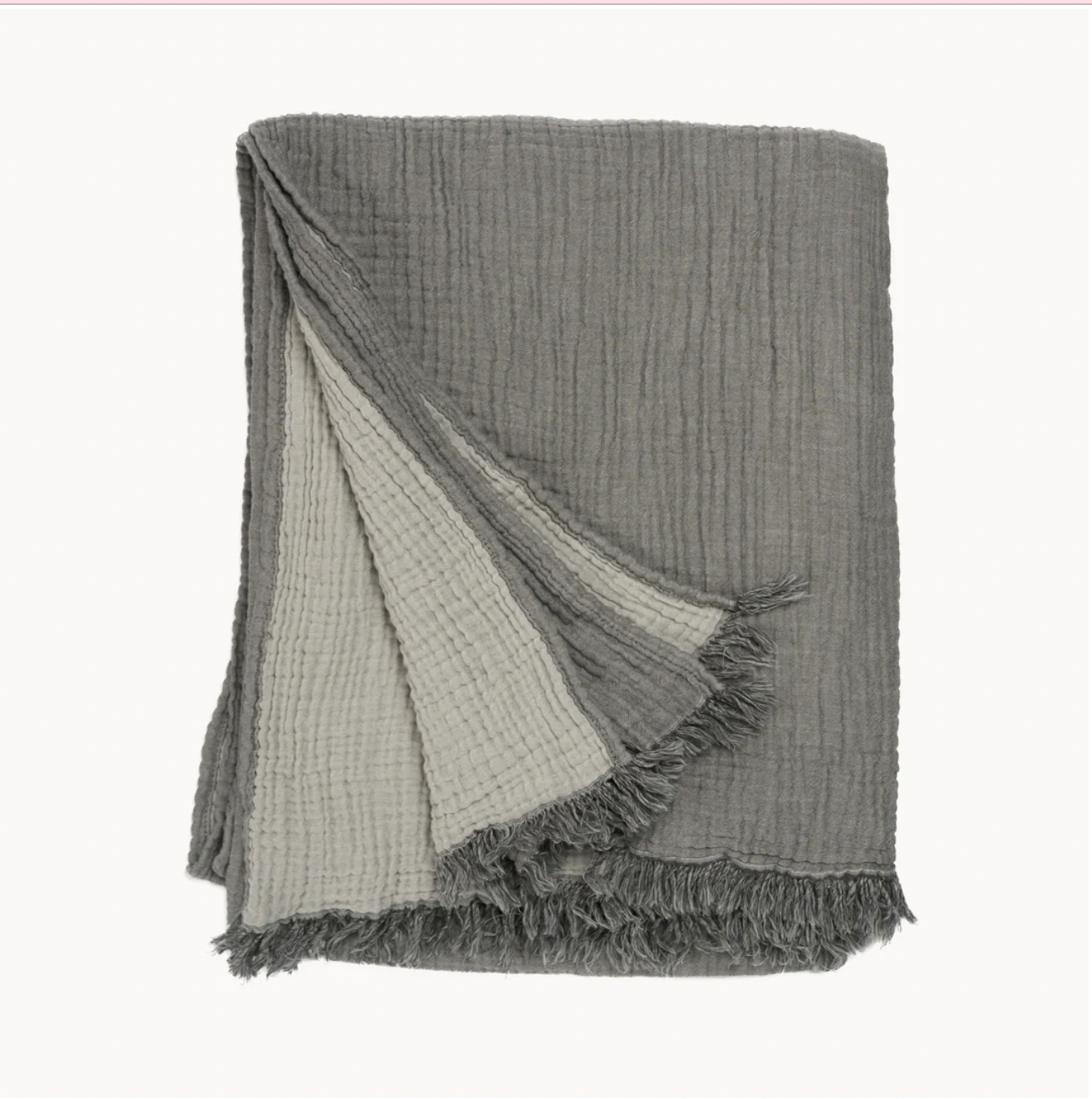 Crinkle Charcoal Grey Throw