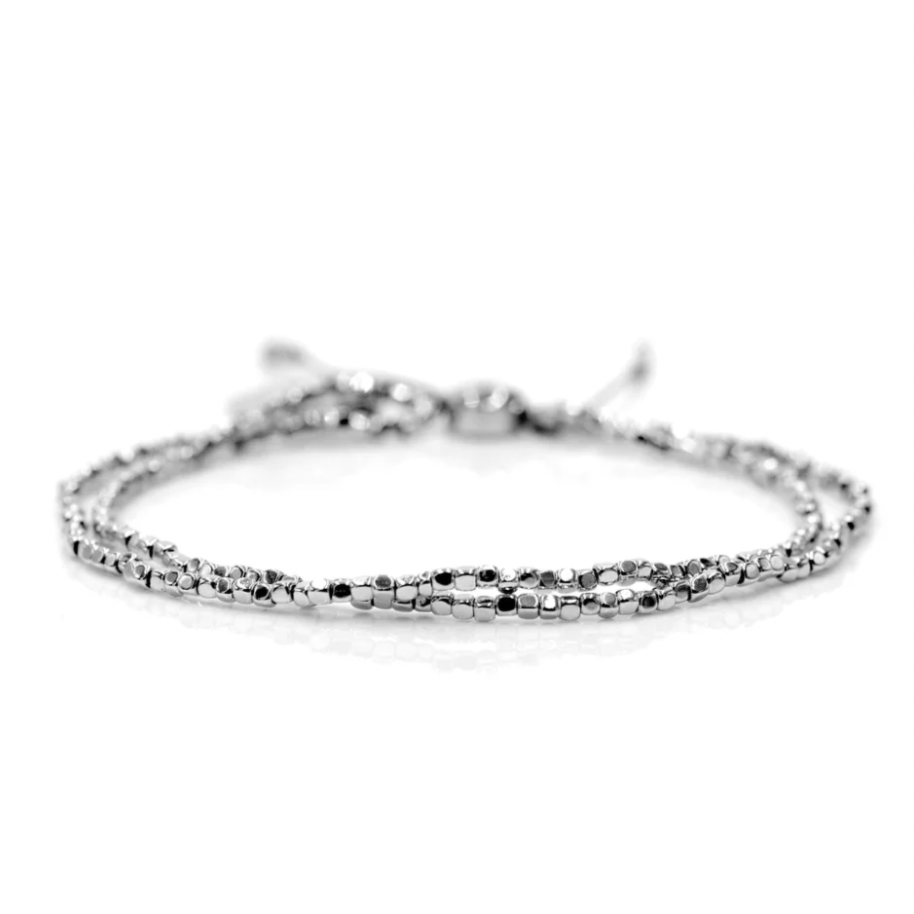 Tiny Silver Bead Bracelet